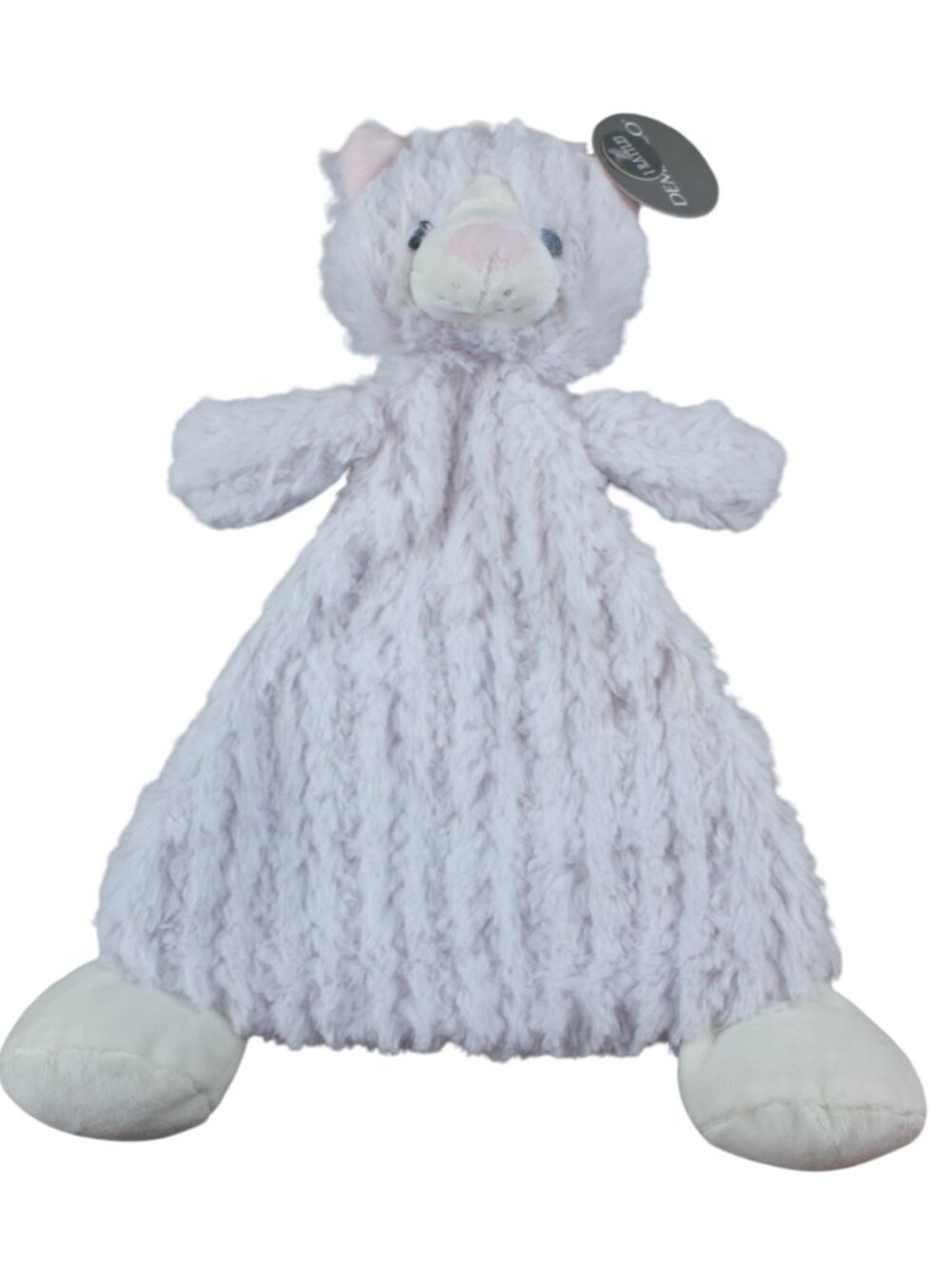 Demdaco Gray Kitty Cat Security Blanket Lovey Plush Soft Rattle Toy Baby NWT